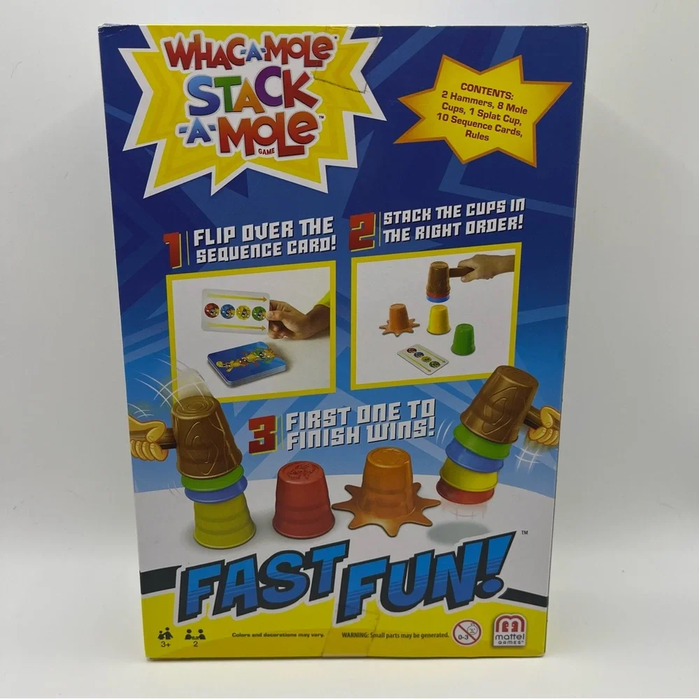Mattel Whac-A-Mole Stack-A-Mole Game - Blue, Yellow,‎ Red